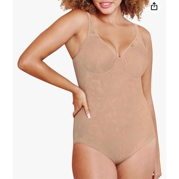 Bali Women's Firm-Control Ultra-Light Body Shaper with Lace, Built-In Underwire - Picture 1 of 7